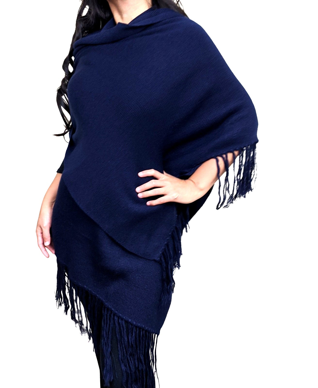 Alpaca Navy Shawl Wrap