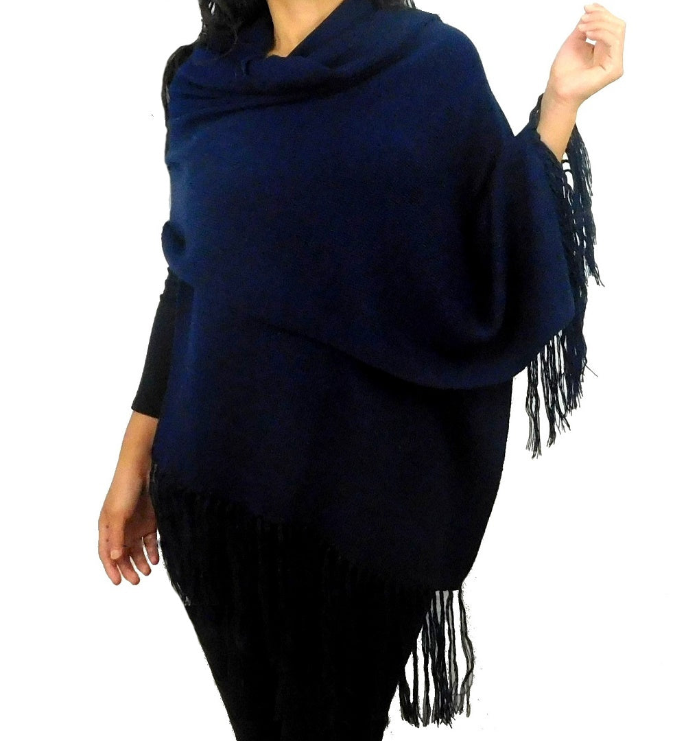 Alpaca Navy Shawl Wrap