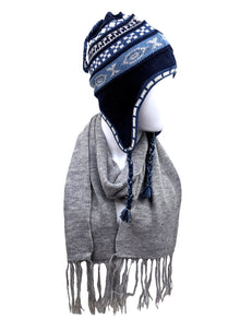 Alpaca Fringe Scarf - Light Gray Color