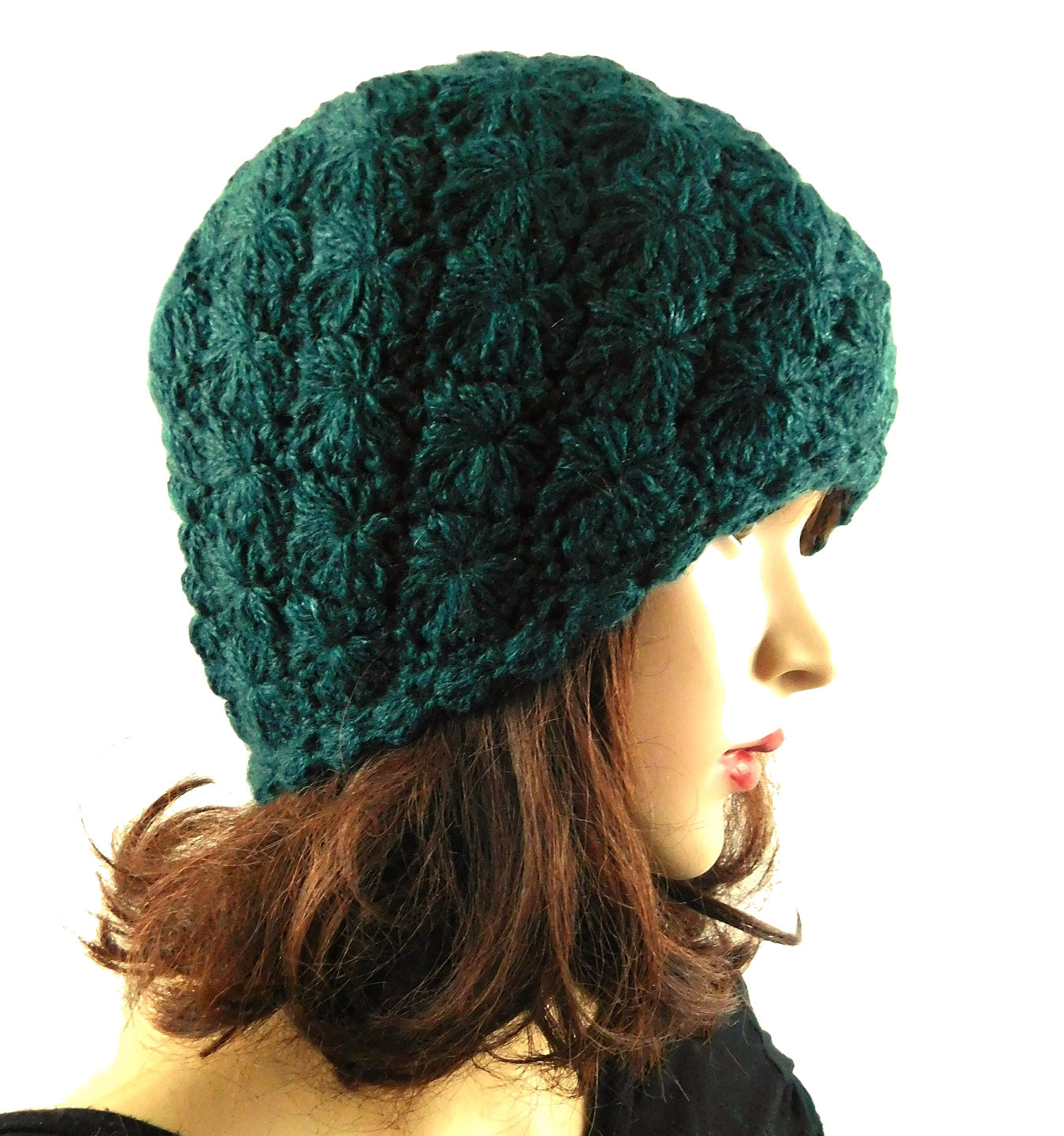 Alpaca Beanie Hat Handmade Solid Color - Green