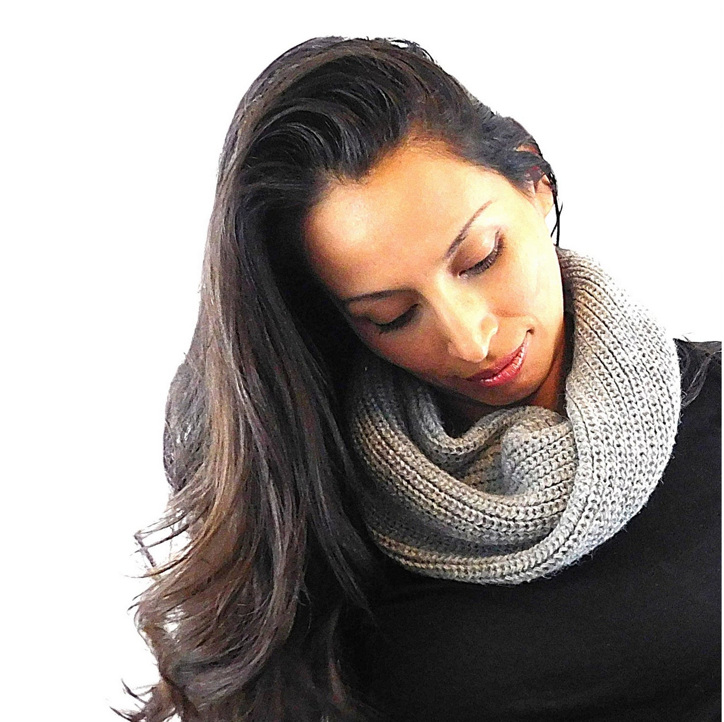 Infinity Alpaca Scarf - Light Gray