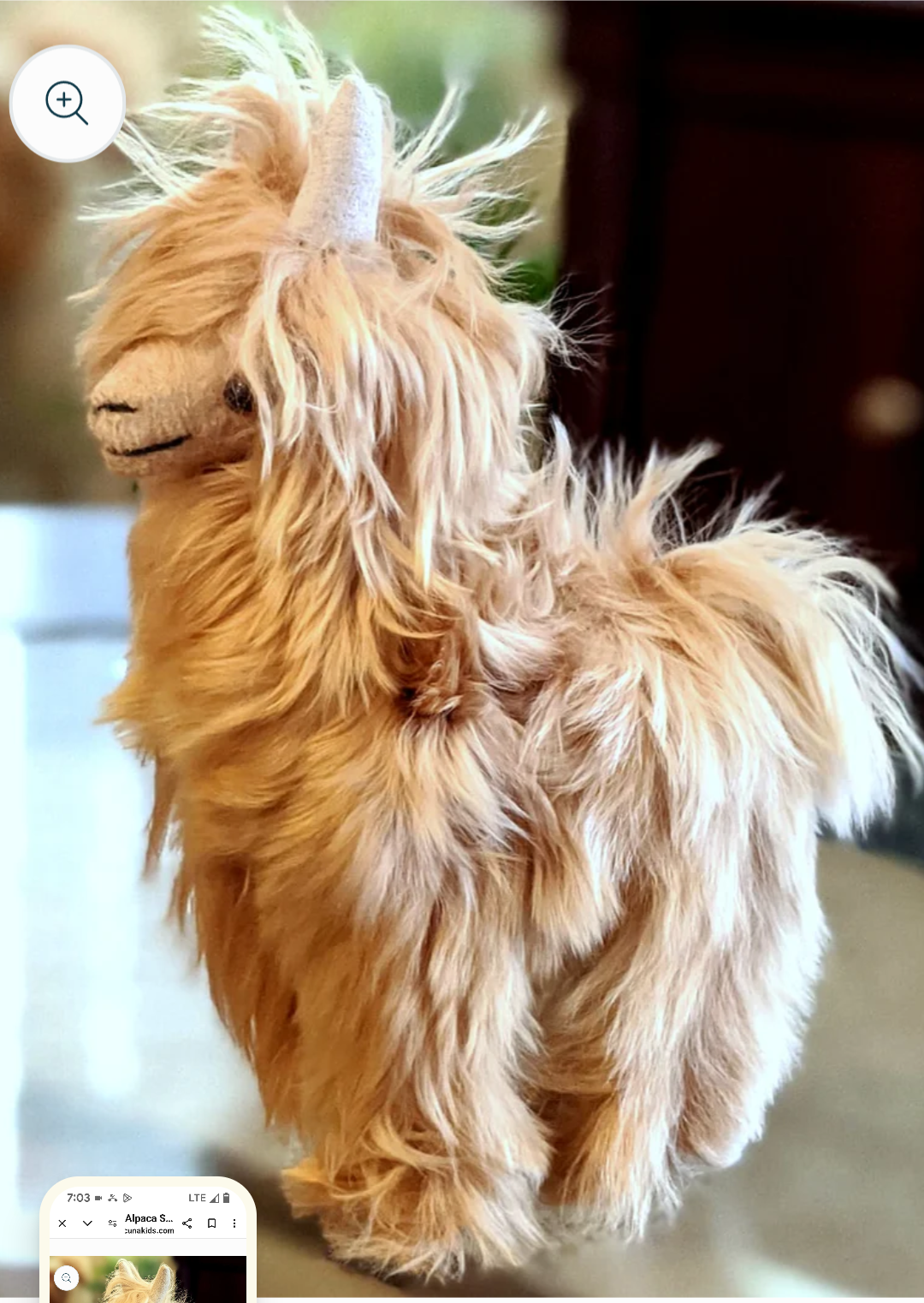 Alpaca Llama Stuffed Animal - Natural Fur