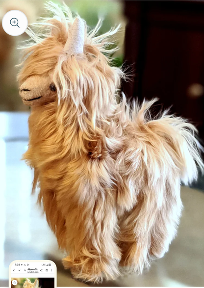 Alpaca Llama Stuffed Animal - Natural Fur