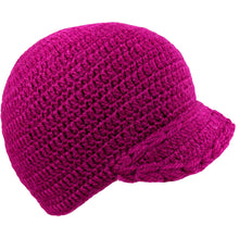 Alpaca Beanie Hat Cap Hot Pink